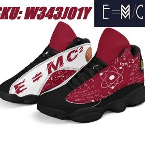 E=M/C2 Ballers Edition Men's Burgandy PU Leather Basketball Shoes sneakers activ